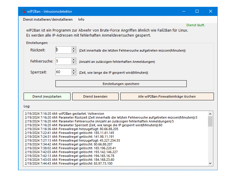 wIP2Ban Intrusion Detection